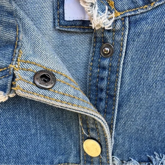 Distressed Blue Denim Jacket - Picture 4 of 7
